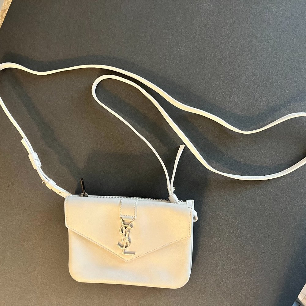 Saint Laurent Classic Monogram Tri-Pocket Crossbody Bag Leather